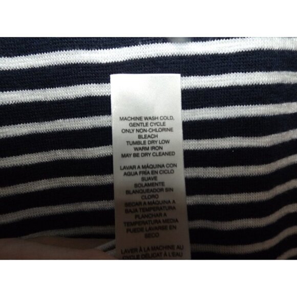 Chico's L Sleeveless Striped Mini-Dress Denim Pockets Round Neck Pullover - Picture 7 of 8